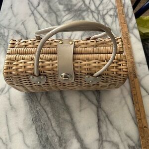 Large vintage wicker handbag.